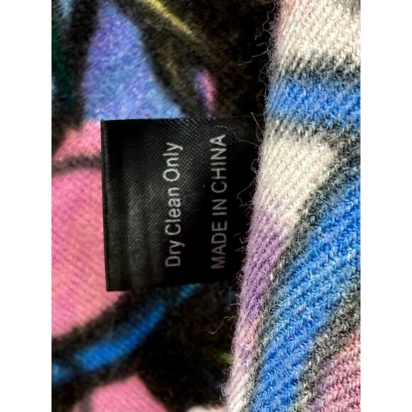 Christian Audigier x Ed Hardy Paisley Print Purple & Pink Fringed Hem Scarf - Picture 12 of 13